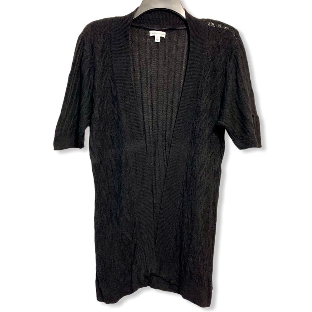 Croft & Barrow Black Cardigan Short Sleeve Large
